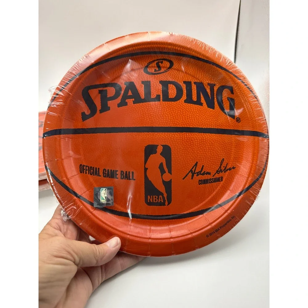 NBA Spalding Basketball Paper Plates 9 Inch Party Supplies Bulk 104 Count New